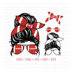 Football Mom Svg Png, Football Mom Svg, Messy Bun Svg, Mom Life Svg, Momlife Svg, Messy Bun Hair Svg, Cut File For Cricu
