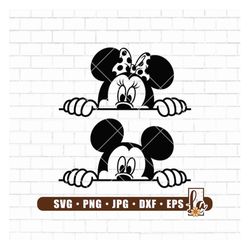 Minnie mickey mouse peeking svg | minnie mouse face svg | Mouse Svg | cut files for cricut silhouette | Sublimation Desi