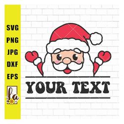 Peeking Santa Svg | Santa Head Svg | Christmas Mongogram Svg | Cute Santa Svg | Christmas Svg | Christmas Shirt | Santa