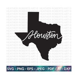Houston City SVG, Texas Svg, Texas Clipart, Texas Silhouette, Texas Shape svg, Texas Cities Svg, Texas State, Cut File C