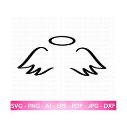 Angel Wings SVG, Angel SVG, Angel Halo SVG, Angel Clipart svg, Cut file for Cricut, Silhouette