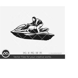 Jet ski SVG Silhouette 2 - jet ski svg, jet ski clipart, beach life svg, water sports svg, png, cut file