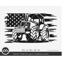 Tractor SVG Us flag - tractor svg, farm tractor svg, farming svg, tractor cut file, us tractor svg, files for cricut, pn