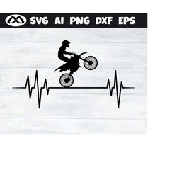 Motorcross SVG Heartbeat - motorcross svg, dirt bike svg, motorcycle svg, motorbike svg for lovers