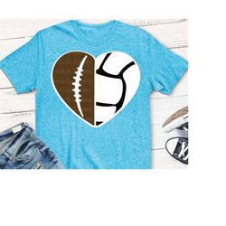 football svg, volleyball svg, heart, split hearts, SVG, DXF, ball svg, file, sports monogram, shirt, shirt design digita