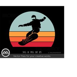 Awesome Retro Snowboard SVG - snowboarding svg, snowboard svg for lovers