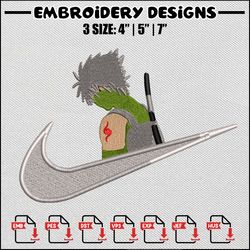 Kakashi ninja swoosh embroidery design, Nike desgin, Naruto design, Embroidery files, Embroidery shirt, Digital download