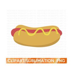 Hotdog Clipart PNG , Hotdog Sandwich Clipart, Hotdog PNG, Hotdog Clipart Sublimation File, Fastfood clipart, sandwich PN