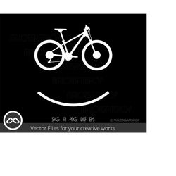 Mtb SVG Bike Smile -  mountain biking svg, cycling svg, mountain biker svg, clipart, vector, png, cut file