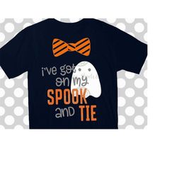 Spook and tie svg, Halloween svg, ghost svg, boy halloween svg, SVG, DXF, unicorn, spooky svg, boys halloween shirt,  cu
