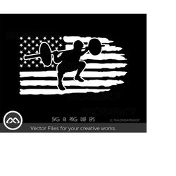 Workout SVG American Flag - workout svg, gym svg, motivational svg, barbell svg, exercise svg for lovers