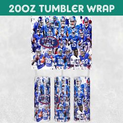 Giants Team Player Tumbler Wrap, New York Giants Football Tumbler Wrap, Football Team Tumbler Wrap, NFL Tumbler Wrap