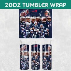 Patriots Team Player Tumbler Wrap, New England Patriots Football Tumbler Wrap, Football Team Tumbler Wrap, NFL Tumbler