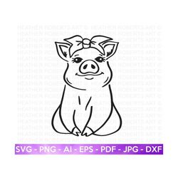 Pig with Bandana SVG, Pig SVG, Bandana SVG, Piglet svg, Farm Piglet svg, Farmhouse Sign, Farmhouse Decor svg, Farm Life,