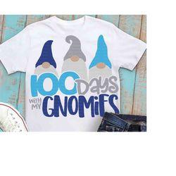 100 days svg, 100th day of school svg, gnome, gnome svg, gnomies, school, 100 days, png, SVG, DXF, EPS, 100 days shirt,