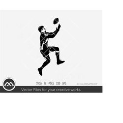 Rugby SVG silhouette  no 1- rugby svg, football svg, rugby player svg, american football svg, clipart, dxf, png, cut fil