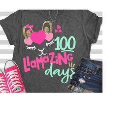 100 llamazing days svg, 100th day, svg, llama, 100 days, teacher svg, girls 100th day, DXF, EPS, 100 days of school, sho