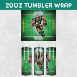 Packers Football Stadiums Tumbler Wrap, Green Bay Packers Mascot Stadiums Tumbler Wrap, Football Team Tumbler Wrap, NFL
