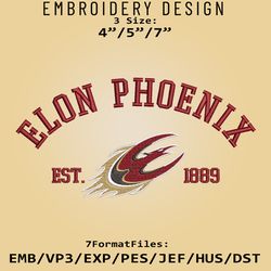 Elon Phoenix embroidery design, NCAA Logo Embroidery Files, NCAA Elon Phoenix, Machine Embroidery Pattern