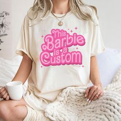 personalized this barbie is a teacher t-shirt, barbie nurse mom mama shirt, pink custom name sweatshirt, barbie movie sh