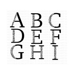 Leopard Alphabet and Numbers SVG, Cheetah Monogram Alphabet, Leopard Letters SVG, Patterned Letters, Cut File Cricut, 36