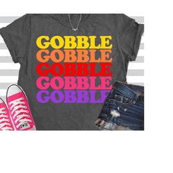 Gobble svg, thanksgiving svg, turkey svg, rainbow svg, retro svg, svg, Halloween, shirt, svg, shorts and lemons, dxf