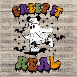 Creep It Real SVG, Halloween SVG, Spooky Vibes SVG, Spooky Season SVG, Ghost SVG, Retro Halloween SVG EPS DXF PNG