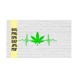 marijuana heartbeat svg png eps dxf jpg pdf/marijuana svg/cannabis leaf svg/pot leaf svg/cannabis svg/medical marijuana
