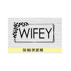 wifey in boho double frame with leopard print pattern svg png eps dxf pdf/wife svg/wedding svg/wifey svg png/bride svg/j