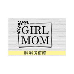Leopard print with boho frame Girl Mom svg png eps dxf pdf/Mom Of Girls Svg/mom svg/Mama Svg/Mom Life Svg/Girl mom leopa