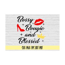 Bossy bougie and blessed svg svg png eps dxf pdf/high heel shoe svg png clip art/crown svg clip art/lips kissing svg cli