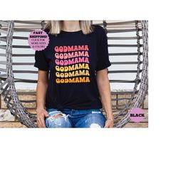 Godmama Gift shirt, Godmother shirt, Retro God Mama Shirt, Colors God Mama Retro Shirt, Colorful God Mothers day shirt,