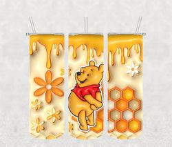 Pooh Disney Tumbler Png, 3D Tumbler Wrap, Straight Tumbler PNG Design 20oz/ 30oz Tumbler PNG File instant download