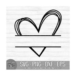 Heart - Instant Digital Download - svg, png, dxf, and eps files included! Valentine's Day, Monogram, Split Name Frame