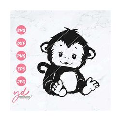 Cute Monkey Sitting Svg | Cute Monkey Svg | Monkey Svg | Baby Monkey Svg | Zoo Animals Svg | Cute Monkey Png Clipart Cut