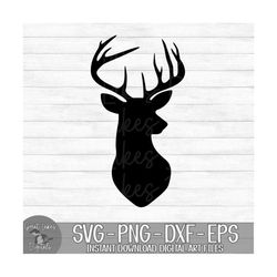 Deer Head, Buck - Instant Digital Download - svg, png, dxf, and eps files included!