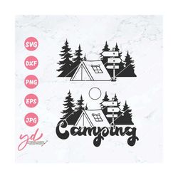 Camping Svg | Happy Camper Svg | Camping Scene Svg | Camping Tent Svg | Woods Wilderness Outdoors Forest Svg | Camping C