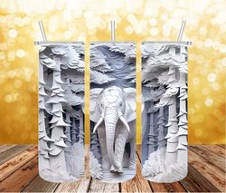 Elephant Tumbler Png, 3D Tumbler Wrap, Straight Tumbler PNG Design 20oz/ 30oz Tumbler PNG File instant download