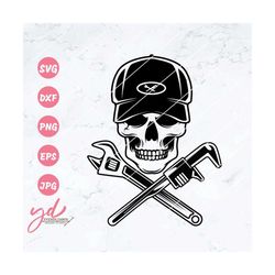 Plumber Svg | Plumber Skull Svg | Skull Svg | Pipe Wrench Svg | Skull Clipart | Plumber Shirt | Repair Svg | Pipe Tools