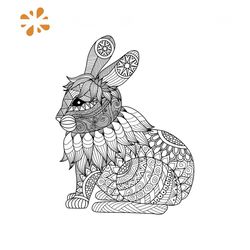 Rabbit Zentangle Rabbit Pattern Animal Svg