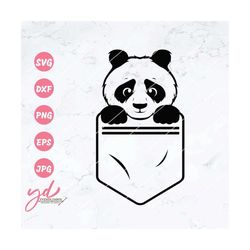 Panda in a Pocket Svg | Panda Svg | Pocket Svg | Panda Bear Svg | Cute Panda Svg | Panda Face Svg | Peeking Panda Svg |