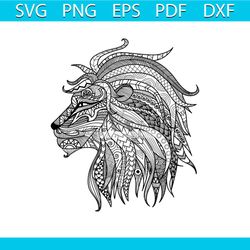 Lion Head Zentangle Lion Pattern Animal Svg