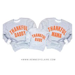 Family Thanksgiving Shirts, Matching Thanksgiving Sweatshirts, Fall Mommy and Me Outfits, Thankful TShirt Halloween Swea