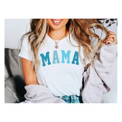 Blue Retro Mama Shirt, Mama of Boys Shirt, Mom Life Tee, Mom of Boy Gender Reveal Shirt