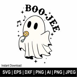 Boojee Svg, Funny Ghost Svg, Halloween Svg, Ghost Svg, Music Ghost Svg, Music Svg, Halloween Decor Sg, Ghost Clipart, Sv
