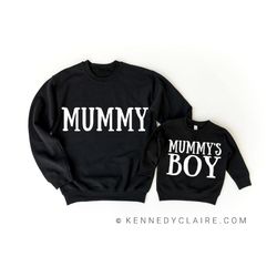 Mother Son Halloween Sweatshirts, Matching Halloween Shirts Mom and Boy, Mummys Boy Shirts Baby Boy Halloween Costumes T