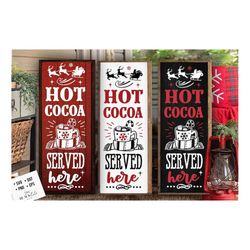 Hot cocoa Vertical sign svg, Christmas porch sign svg, Hot cocoa svg,  Old fashioned hot cocoa svg, Vintage hot cocoa sv