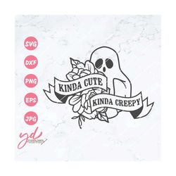 Kinda Cute Kinda Creepy Svg | Floral Ghost Svg | Halloween Svg | Ghost Svg | Spooky Season Svg | Cute Ghost Svg | Hallow