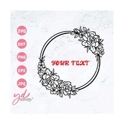 Floral Wreath Svg | Floral Monogram Svg | Flowers Floral Wreath Svg | Split Floral Frame Svg | Floral Border Svg | Flora