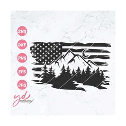 US Mountains and Forest Scene Svg Png | US Scenic Outdoor View Svg | US Outdoor Scene Svg | Forest Svg | Mountains Svg |